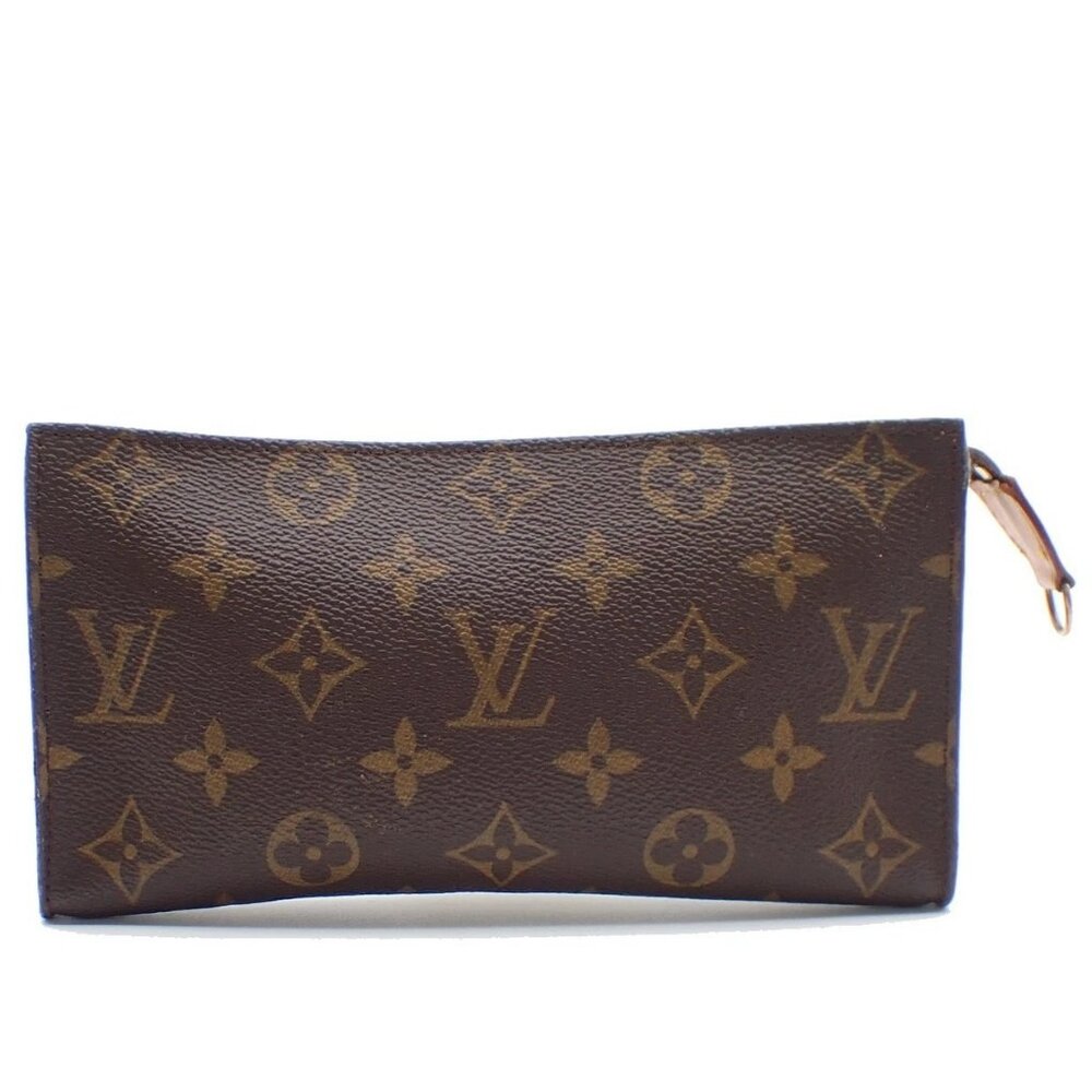LOUIS VUITTON Logo BUCKET GM Pouch Bag Monogram Leather Brown France 05AA131
